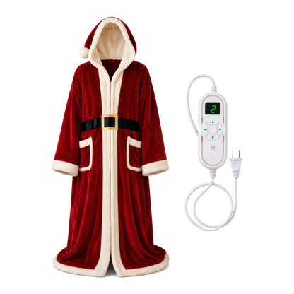 ⁠LuminaWarm | Bata Navideña con Capucha y Calefacción USB (Edición Coleccionable)⁠