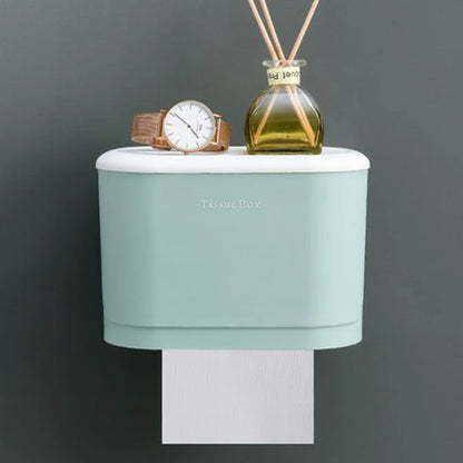 ⁠LuminaBox | Organizador de Baño Impermeable de Pared con Cajón y Portarrollos⁠