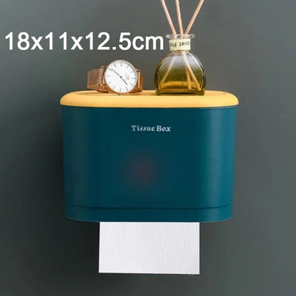 ⁠LuminaBox | Organizador de Baño Impermeable de Pared con Cajón y Portarrollos⁠