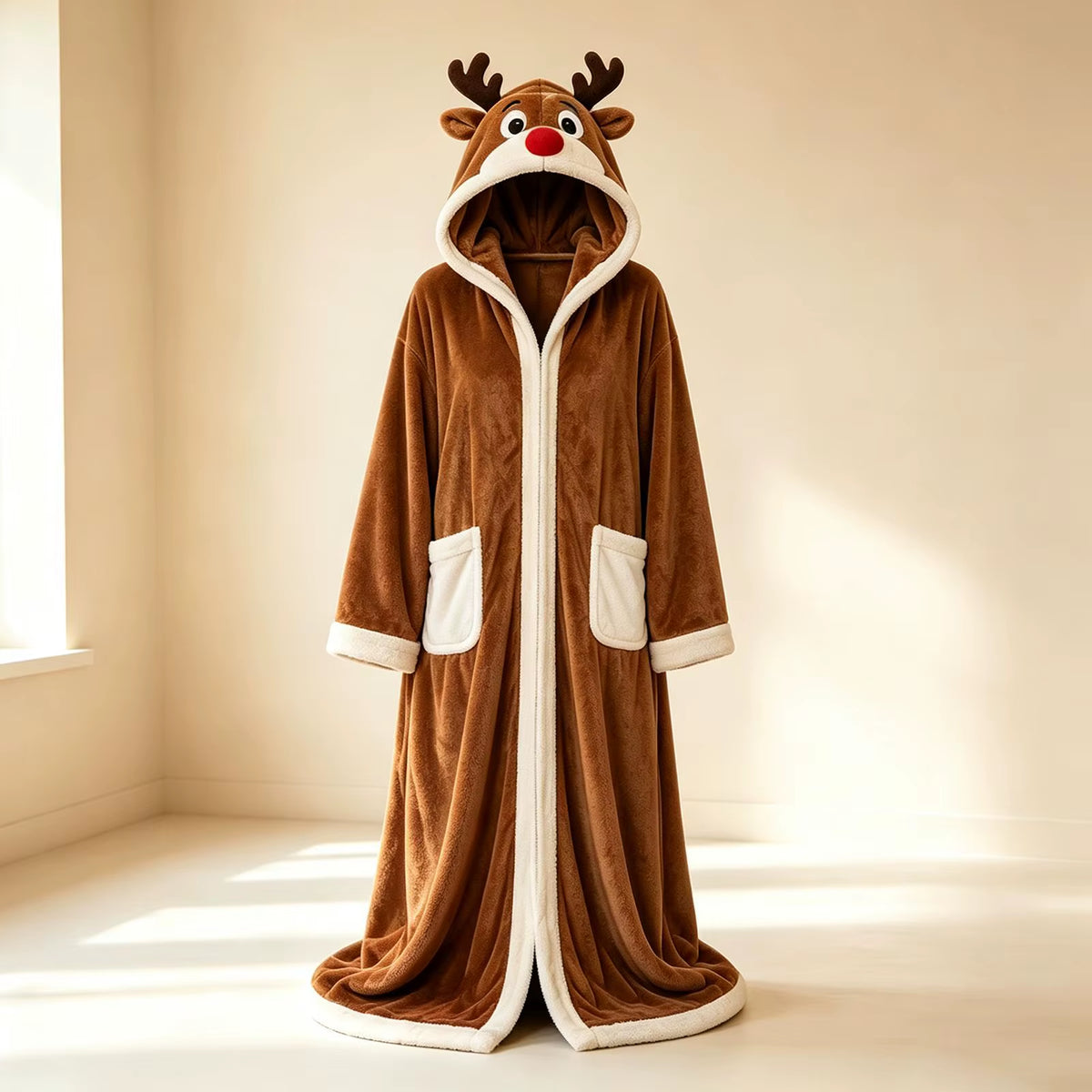 ⁠LuminaWarm | Bata Navideña con Capucha y Calefacción USB (Edición Coleccionable)⁠